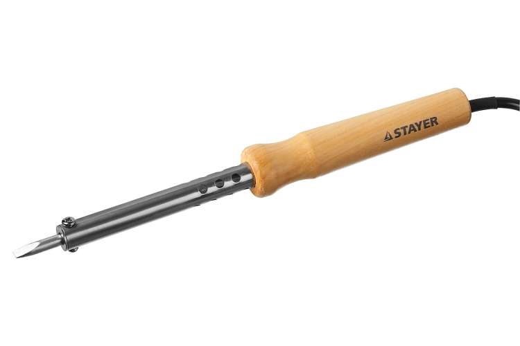 Паяльник Stayer с деревянной рукояткой и долговечным жалом MASTER MAXTerm  60 Вт клин 55310-60