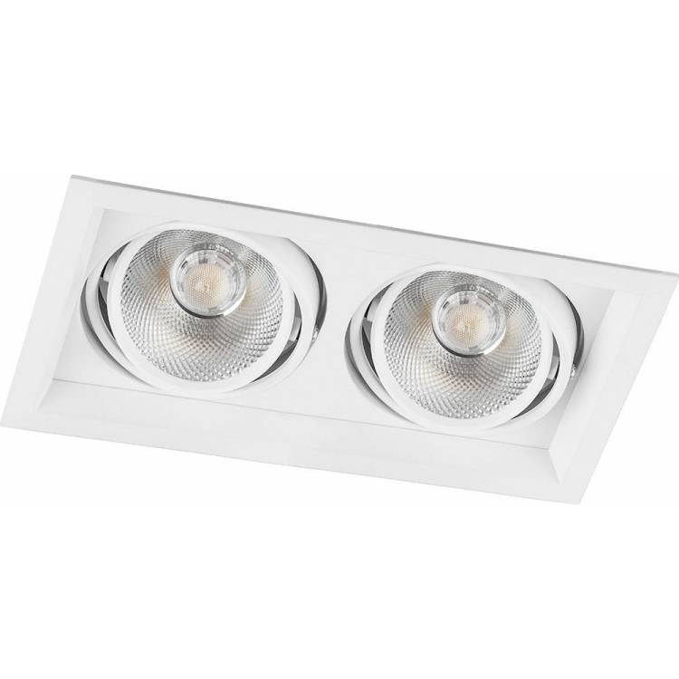 Карданный светодиодный светильник FERON 2x12W 2160 Lm, 4000К, 35 градусов, белый, AL202 29774