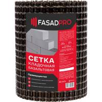 Базальтовая кладочная сетка FasadPro 25x25 мм, 0.36x50 м, 30/30 кН/м, Л УТ0007923