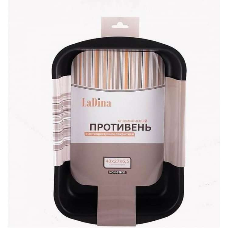 Алюминиевый противень Ladina с антипригарным покрытием, 40x27x6.5 см 51240