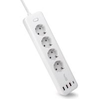 Сетевой фильтр TopOn TOP-PWS4 4 розетки, 3 USB, Type-C, PD 20W QC3.0, 4000W, 3м Белый TOP-PWS4-3