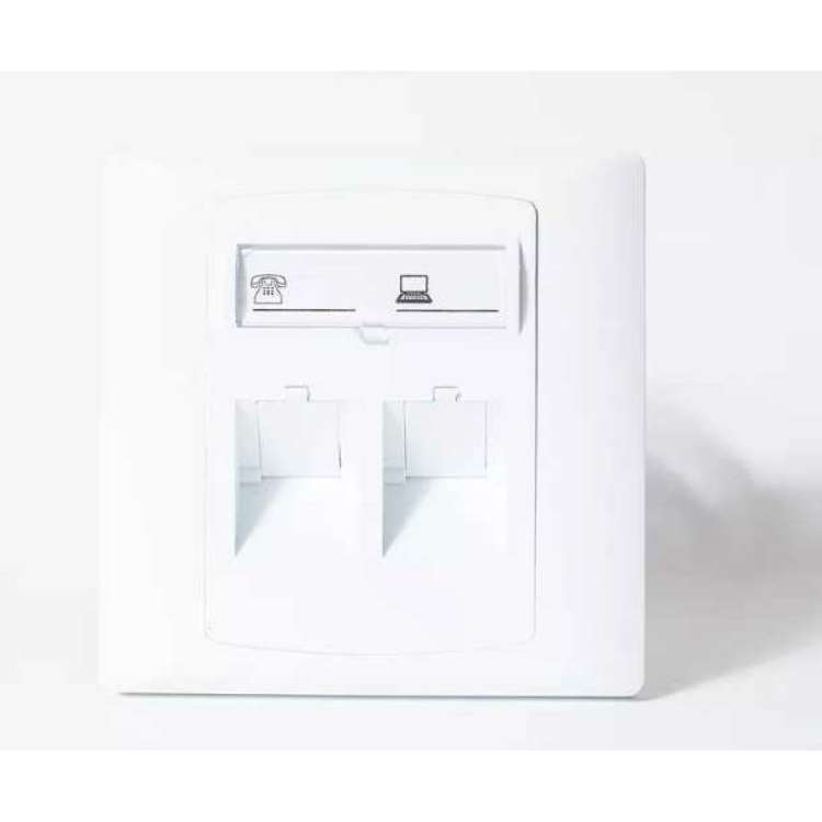 Рамка SPL 86x86 с лицевой панелью для 2 модулей Keystone, с суппортом, под 45гр, 8 шт. 500021