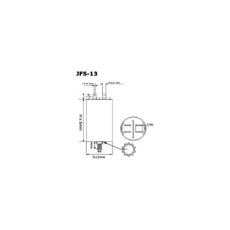 Пусковой конденсатор JB Capacitors 16мкФ, 450В, 35х66, JFS-13 (клеммы+болт) JFS13A6166J000000B-159