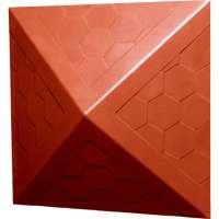 Колпак ППК на заборный столб 1.5x1.5 кирпича Neoкомпозит Гибкая черепица, 390x390x43 мм, терракотовый КЗ-390 ГЧ Т