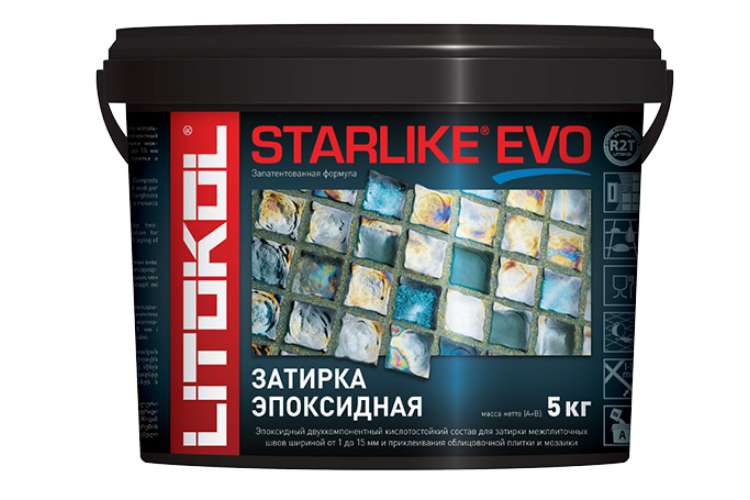 Эпоксидный состав для укладки и затирки мозаики LITOKOL STARLIKE EVO S.130 GRIGIO ARDESIA 485180004