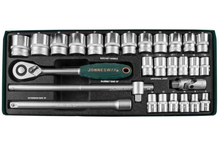 Набор торцевых головок 1/2"DR 8-34 мм Jonnesway S04H4728S