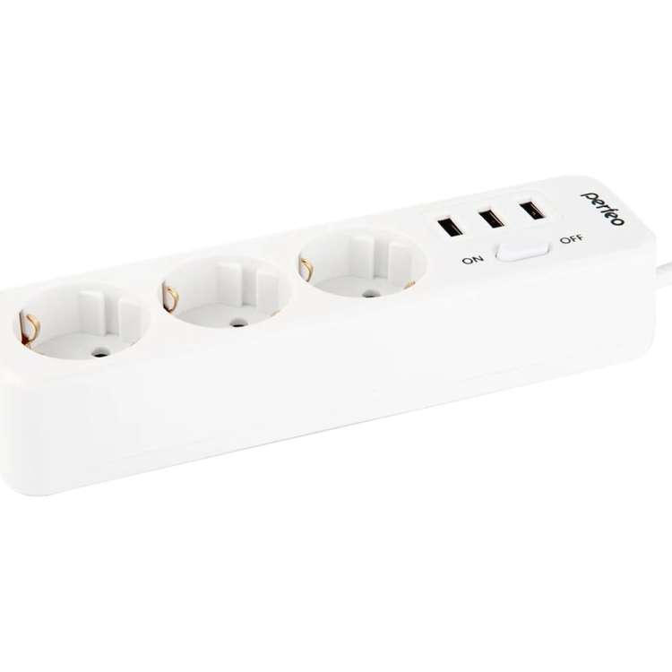 Сетевой фильтр PERFEO POWER STREAM 2500W двойная защита, 4 м 30016407