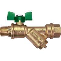 Kран шаровой для воды Bugatti с фильтром Eco Valve Rp1/2" x R1/2" DN15 PN20 арт.743G 0743G04