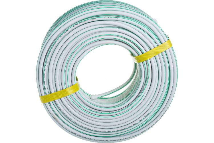 Кабель SAT 703 B, Cu/Al/Cu, 75%, 75 Ом, 100м, белый REXANT 01-2431