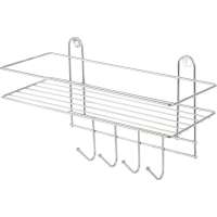 Настенная полка Рыжий кот Lecco Plus 33*12,5*21 см 4 крючка хром 310865