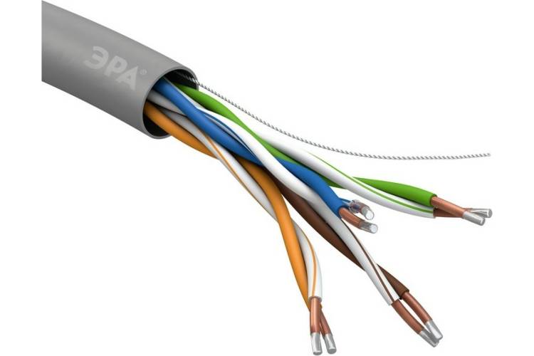 Кабель витая пара ЭРА U/UTP 4x2x25AWG Cat5e CCA PVC 305м SIMPLE 2/30 Б0044435