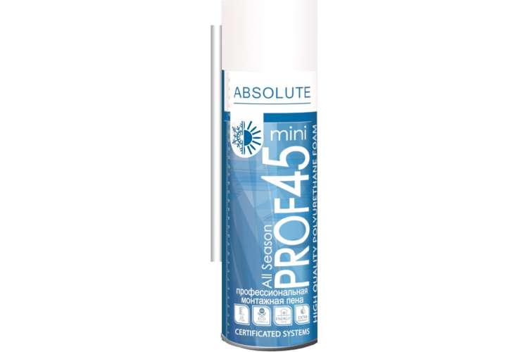 Бытовая всесезонная монтажная пена с трубочкой PHG Absolute PROF 45 Mini 250 ml 242418