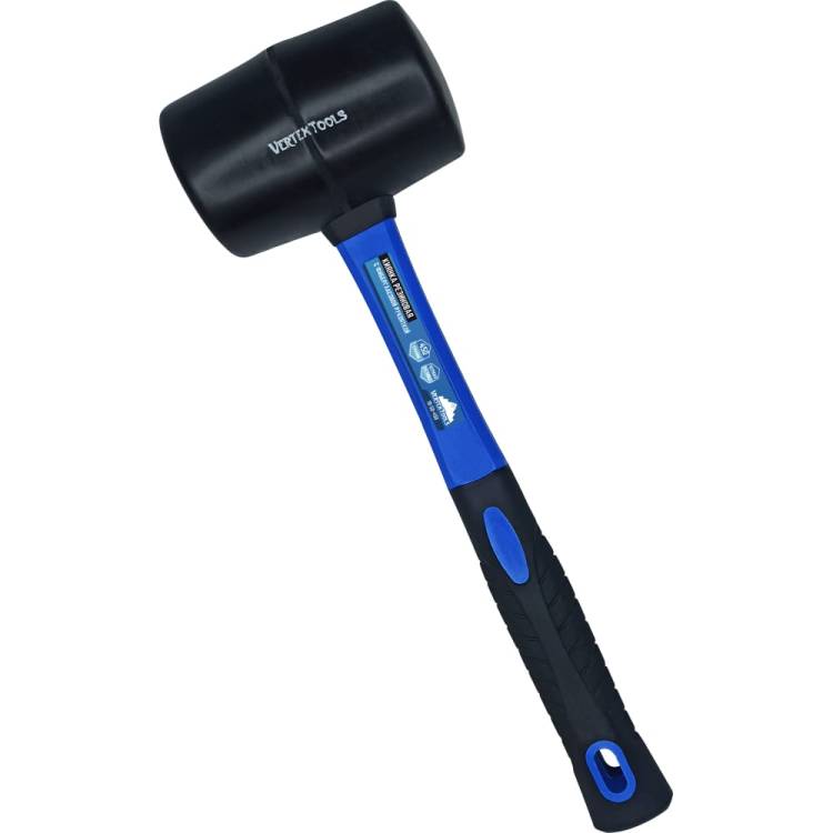 Киянка vertextools 450 г, черная резина, фибергасовая рукоятка  10-50-450