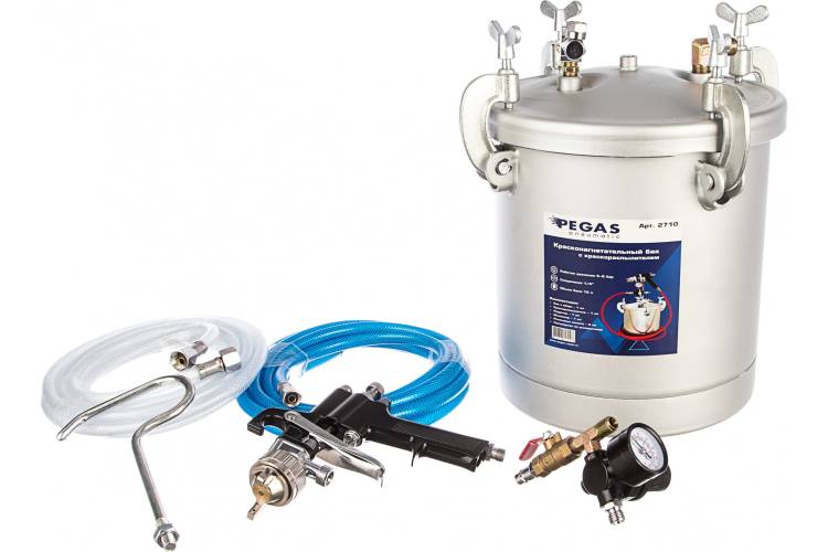 Красконагнетательный бак с краскораспылителем Pegas pneumatic 8315 10 л 2710