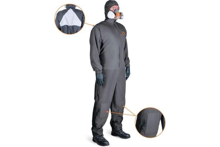 Малярный многоразовый комбинезон с наколенниками Jeta Safety Paint-Expert серый JPC155-XXL