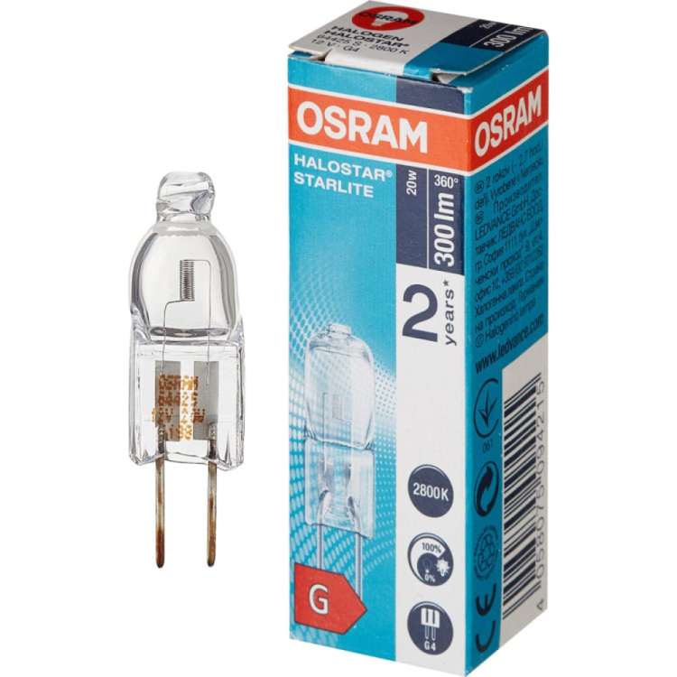 Капсульная галогенная лампа OSRAM HALOSTAR STARLITE 64425 S 20W 12V G4 FS1 4058075094215