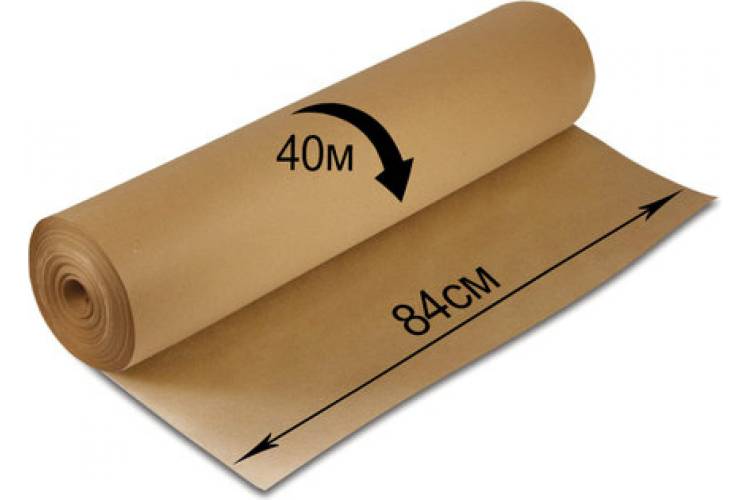 Крафт-бумага в рулоне, 840 мм х 40 м, плотность 78 г/м2, BRAUBERG 440146