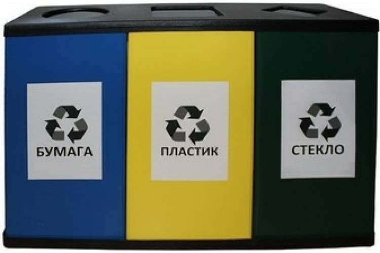 Урна для раздельного сбора мусора Титан Мета ТРИО 4670026240313