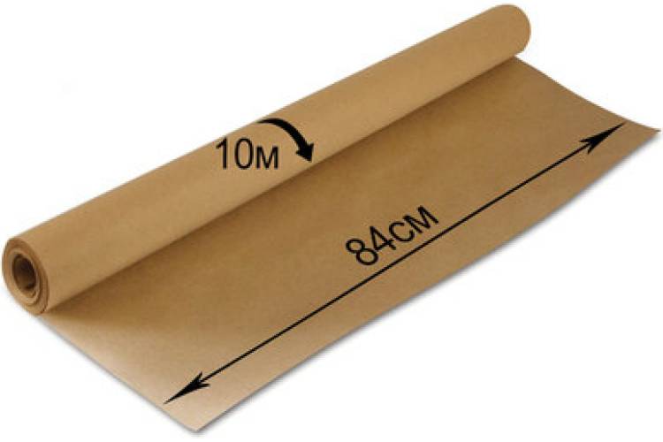Крафт-бумага в рулоне, 840 мм х 10 м, плотность 78 г/м2, BRAUBERG 440145