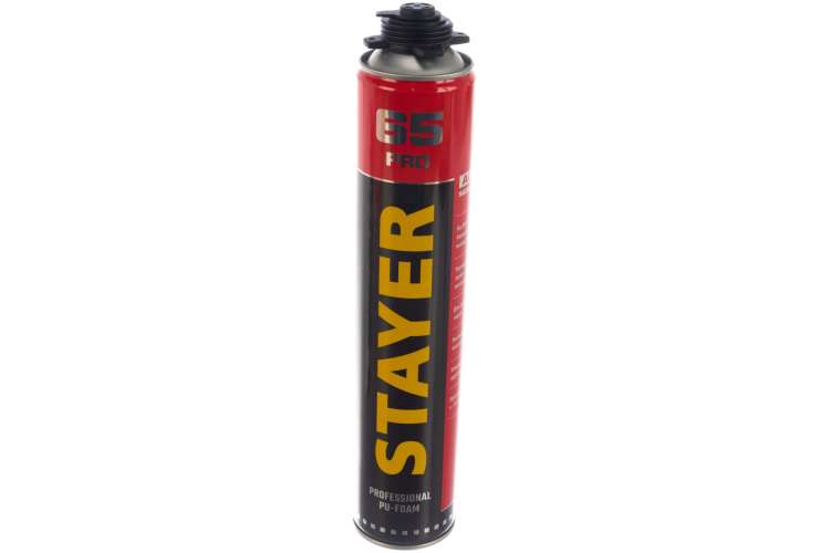Монтажная пена STAYER PRO 65 800 мл с увеличенным выходом, пистолетная, всесезонная 41137