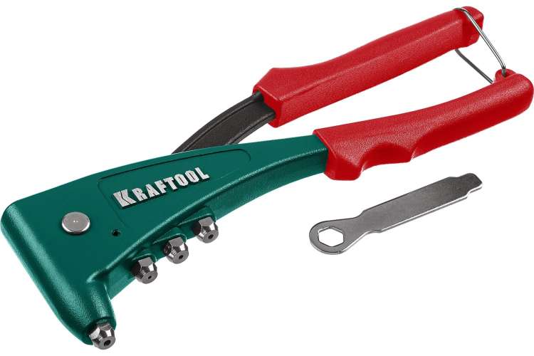 Заклепочник с литым корпусом Kraftool "X-5F" для заклёпок d=2.4-4.8 мм - алюминий и сталь, =2.4-4.0 - нерж сталь 31173_z01