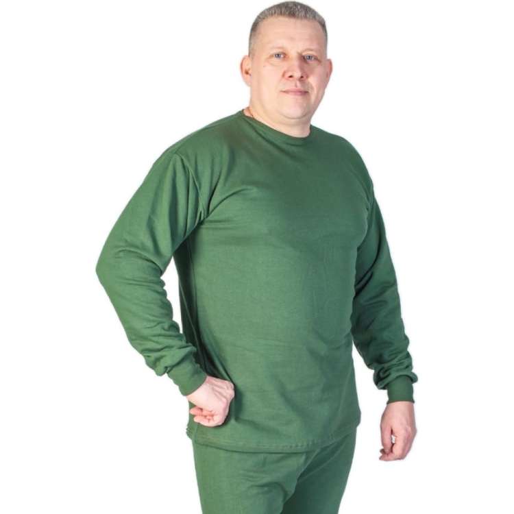 Зимняя фуфайка с начесом БЕРТА, 100% хлопок, оливковый 719о-48-50