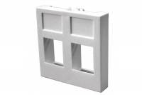 Вставка LANMASTER 45x45 на 2 кейстоуна, белая, LAN-SIP-24R-WH