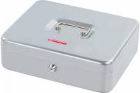 Ящик для денег, ценностей, документов, печатей BRAUBERG 90х240х300 мм, ключевой замок, серебристый 291060