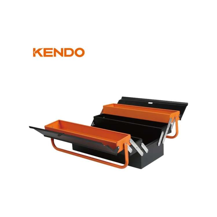 Металлический раскладной ящик для инструментов KENDO 460x200x205 мм 90204