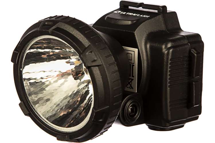 Налобный аккумуляторный фонарь 220В, черный, 0.5Вт LED, 2 режима Ultraflash LED5366 11649