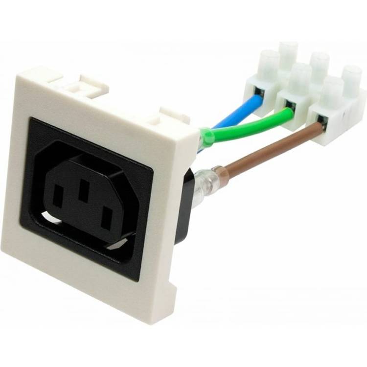 Розетка LANMASTER IEC 60320 C13, 10A, 250V, формата Mosaic, 45x45 мм LAN-SIP-23IEC-C13