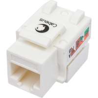 Вставка Keystone Cabeus Jack RJ-45, категория 5e, заделка тип 110, белая KJ-RJ45-Cat.5e-90