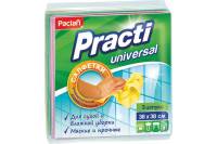 Салфетки PACLAN универсальные, 38x38 см, КОМПЛЕКТ 3 шт., 110 г/м2, вискоза, Practi Universal,