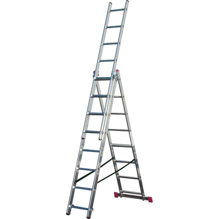 Трехсекционная алюминиевая лестница 3х8 Krause Corda 010384