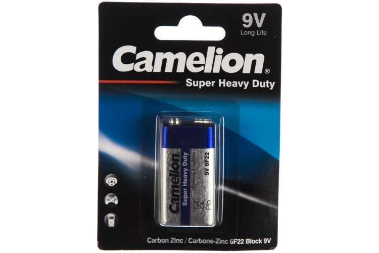 Батарейка Крона 6F22 Blue 9В 1шт Camelion 3218