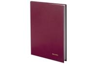 Книга учета BRAUBERG 96л, клетка, твердая, А4, 200х290мм, бордовая 130224