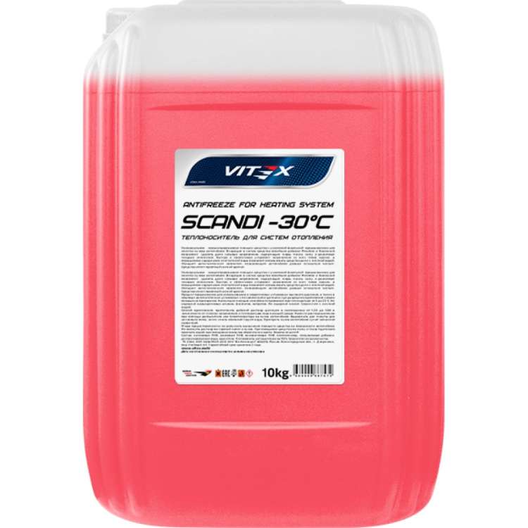 Антифриз для системы отопления VITEX Scandi -30С красный 10 кг v115705