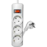 Удлинитель сетевой PROGIX 3 розетки, 3 метра с/з, белый, 3x1.5 US3GS1W3