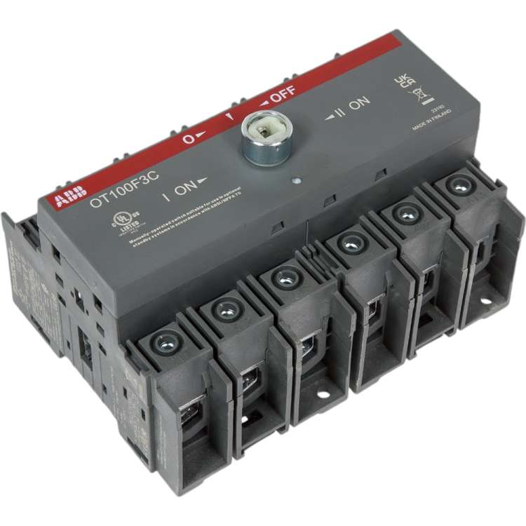 Реверсивный рубильник ABB OT100F3C до 100А, 3-полюсный 1SCA105008R1001