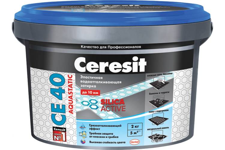 Затирка Ceresit №13 Aquastatic СЕ 40 Антрацит 2 кг 1/12 17278