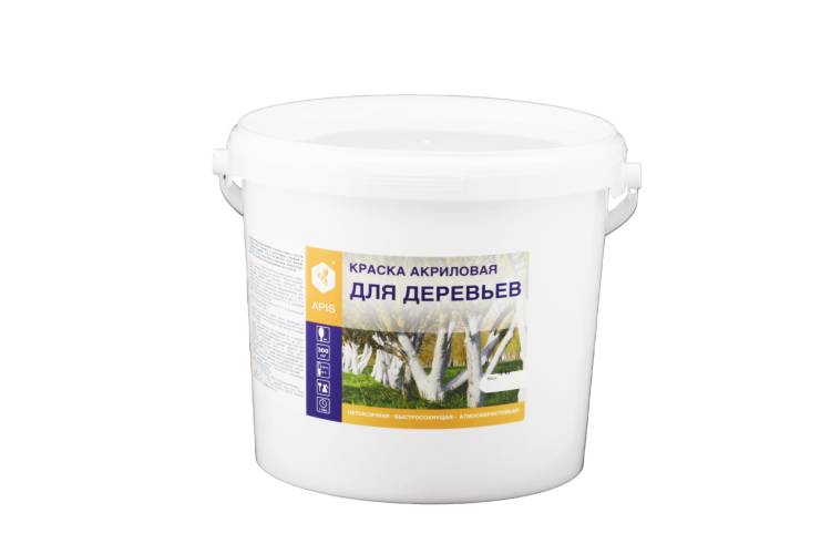 Акриловая краска для деревьев APIS белая, 8 кг 4665296515032