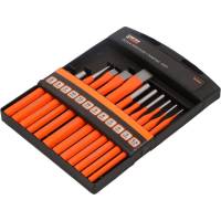 Набор выколоток, зубил, кернеров FASTER TOOLS 12 штук, в боксе 3405